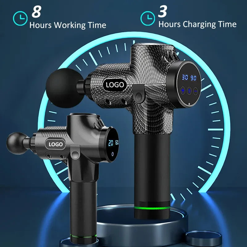 LJ Factory Adjustable Powerful Vibration Deep Tissue Percussion Relax Muscle Booster Massage Gun Custom logo and Private Label