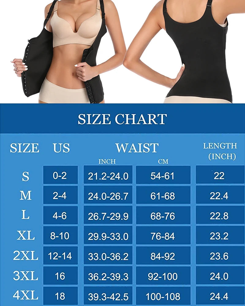 Corset de sport à fermeture éclair pour femmes, ceinture de contrôle du ventre, modelage du corps, Cincher, débardeur d'entraînement, perte de poids, Slim