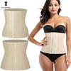 Ann Chery 3-Hook Waist Trainer 9 Steel Boned Corset Ruffles Decoration Firm Control Smooth Latex Girdle for Teenagers Plus Size