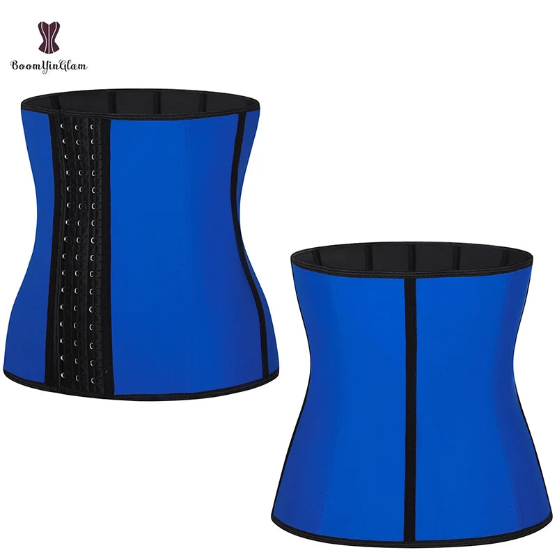 Black Champagne Rose Adjustable Waist Trainer Shapers Colombian Girdles 100% Latex Trainer Corset 9 Steel Bones for Weight Loss