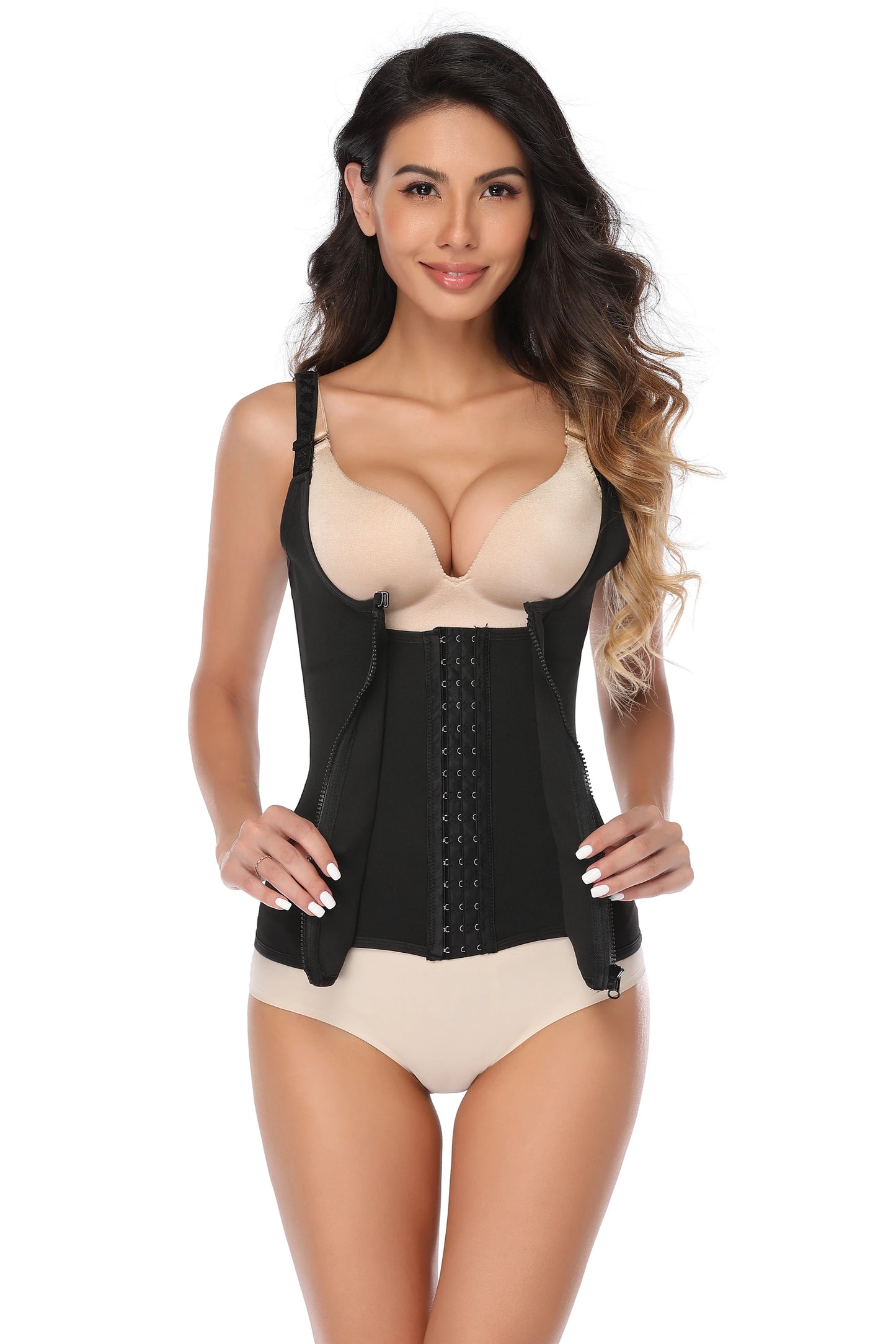 Corset de sport à fermeture éclair pour femmes, ceinture de contrôle du ventre, modelage du corps, Cincher, débardeur d'entraînement, perte de poids, Slim