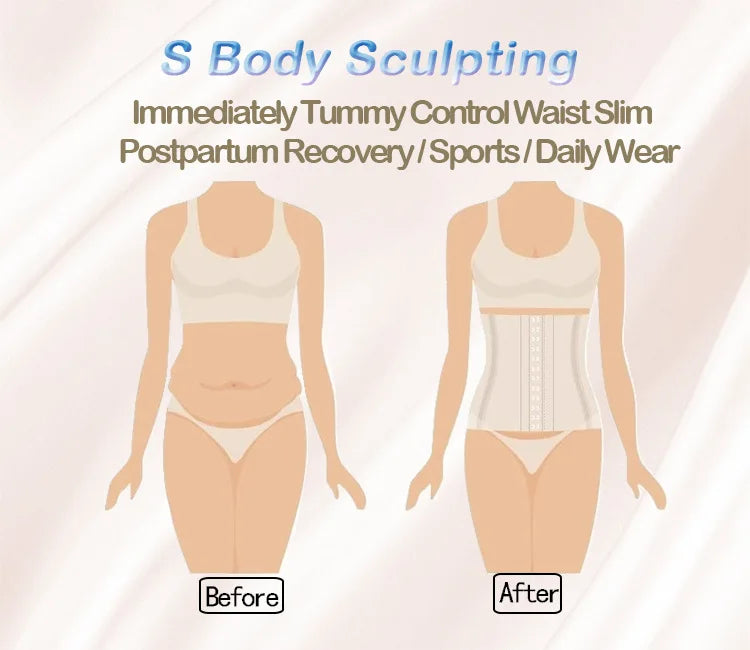 High-End Firm Abdominal Belt 10 Steel Bones Postpartum Body Shaping 4 Rows 13 Buckles Hourglass Type Breast Support Beauty Strip