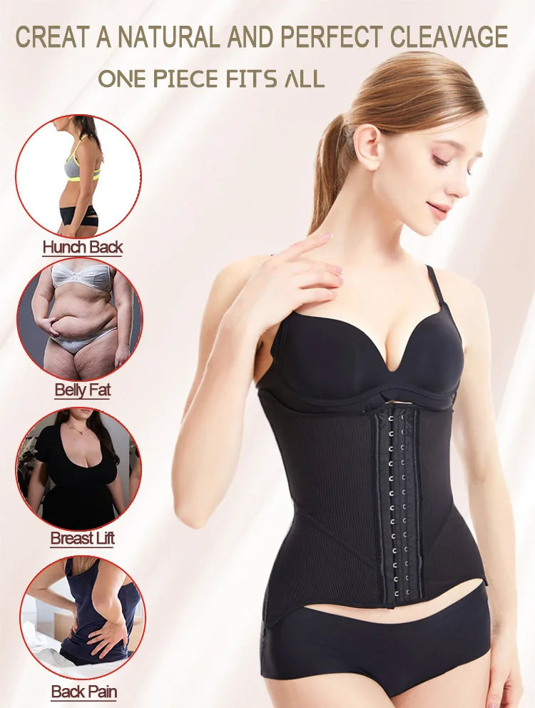 High-End Firm Abdominal Belt 10 Steel Bones Postpartum Body Shaping 4 Rows 13 Buckles Hourglass Type Breast Support Beauty Strip