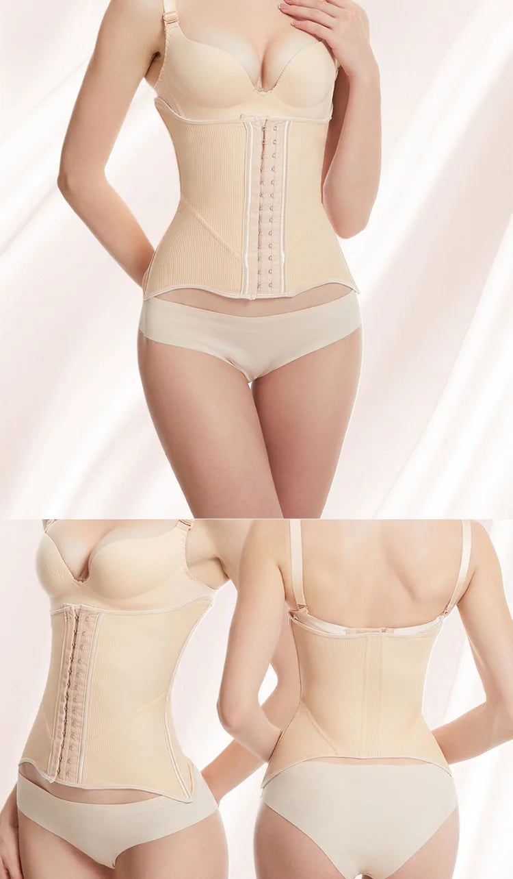 High-End Firm Abdominal Belt 10 Steel Bones Postpartum Body Shaping 4 Rows 13 Buckles Hourglass Type Breast Support Beauty Strip