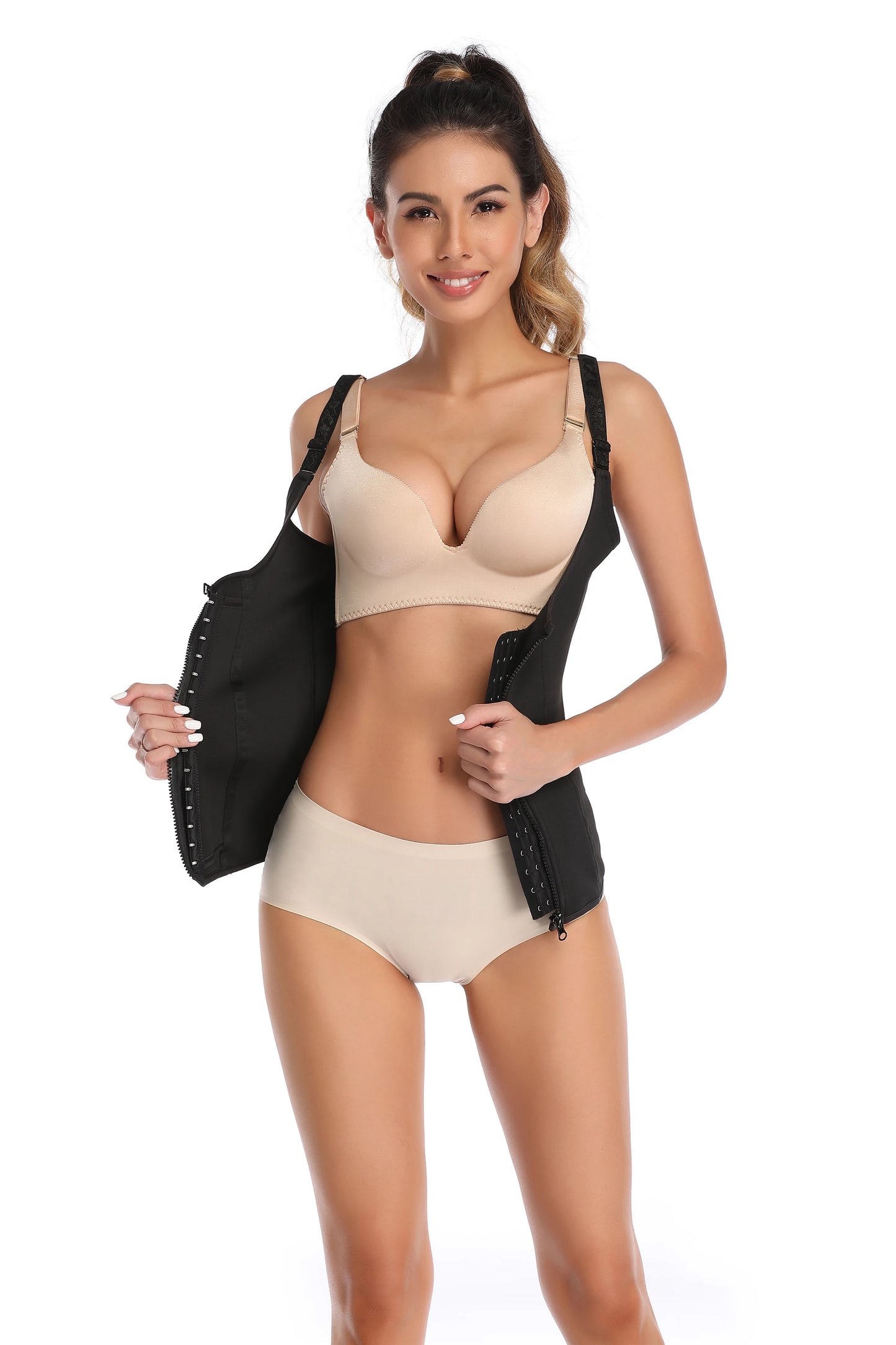 Corsets for Women Waist Trainer Zipper Vest Sports Girdle Tummy Control Body Shaper Cincher Workout Tank Top Loss Weigth Slim