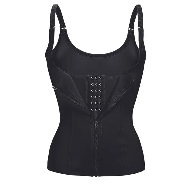 Women Waist Trainer Body Shaper Slimming double closure Waist Cincher Corset Tank Top Push Up Vest Tummy Belly Girdle Modeling