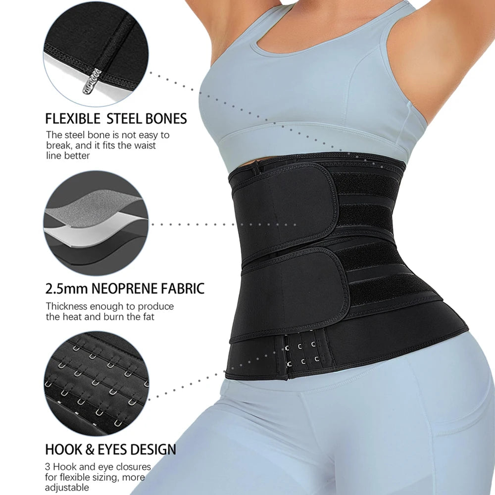 Entraîneur de taille 1 pièce pour hommes et femmes, tondeuse de sueur de Sauna, enveloppement de ventre, bande mince de graisse du ventre, enveloppes d'estomac, Spor