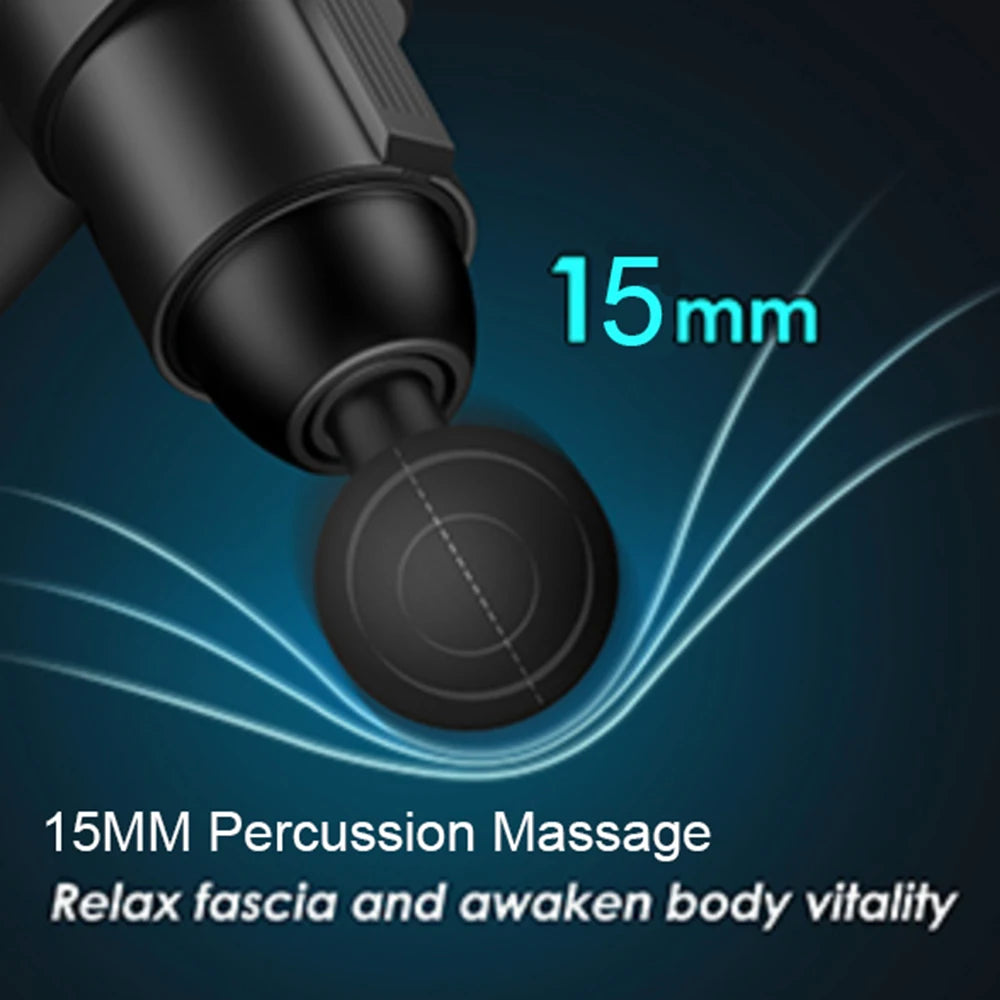 Pistolet de Massage professionnel électrique 24V, 12 têtes, Percussion haute fréquence, Fascia, tissus profonds, muscles du cou, relaxation du corps, Fitness