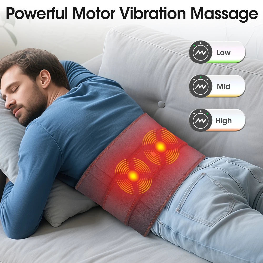 Ohio eur de taille chauffant électrique, nouvelle mise à niveau, ceinture de soutien, vibration, compression chaude, ceinture de renfort, relaxation dorsale, réglage à 3 vitesses