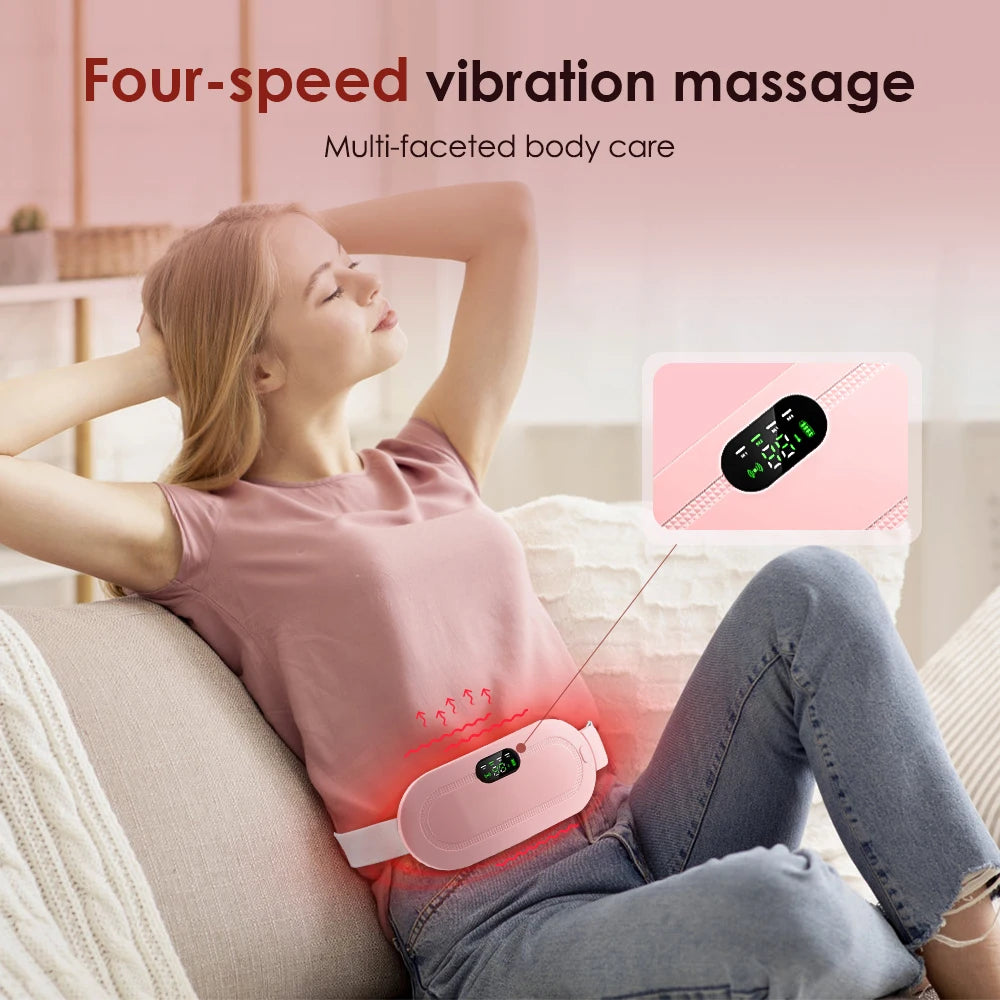Coussin chauffant électrique masseur de crampes menstruelles ceinture femmes soins de la période dispositif de compression chaude Vibration abdominale ulter ceinture chauffante