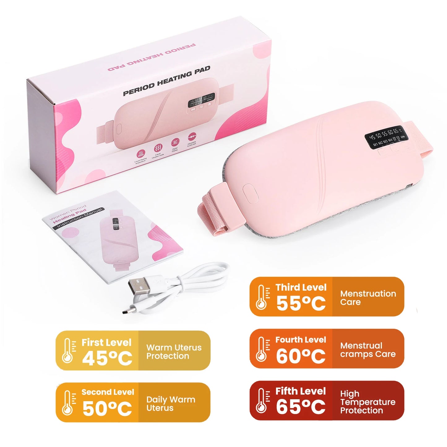 Coussin chauffant électrique masseur de crampes menstruelles ceinture femmes soins de la période dispositif de compression chaude Vibration abdominale ulter ceinture chauffante