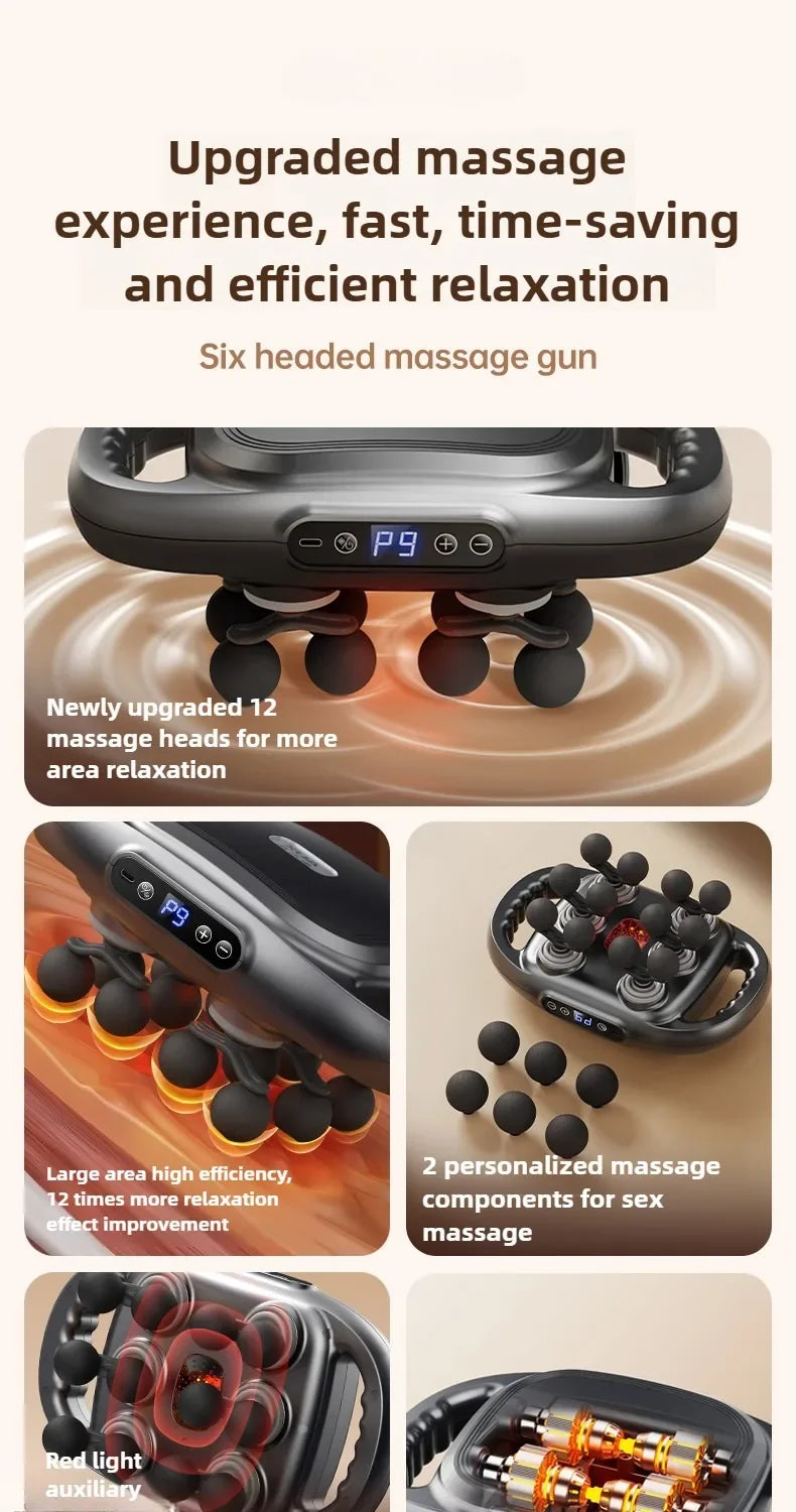 JAIYORL 24 têtes de Massage pistolet de Massage tissus profonds muscles qualité professionnelle haute qualité sans fil fréquence Vibration Masajeador