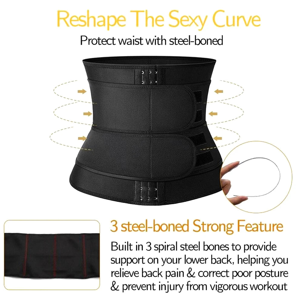 Entraîneur de taille 1 pièce pour hommes et femmes, tondeuse de sueur de Sauna, enveloppement de ventre, bande mince de graisse du ventre, enveloppes d'estomac, Spor