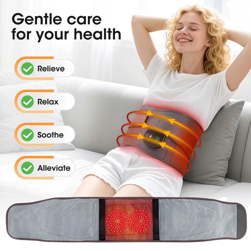 Ohio eur de taille chauffant électrique, nouvelle mise à niveau, ceinture de soutien, vibration, compression chaude, ceinture de renfort, relaxation dorsale, réglage à 3 vitesses