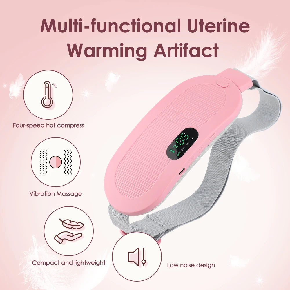 Coussin chauffant électrique masseur de crampes menstruelles ceinture femmes soins de la période dispositif de compression chaude Vibration abdominale ulter ceinture chauffante