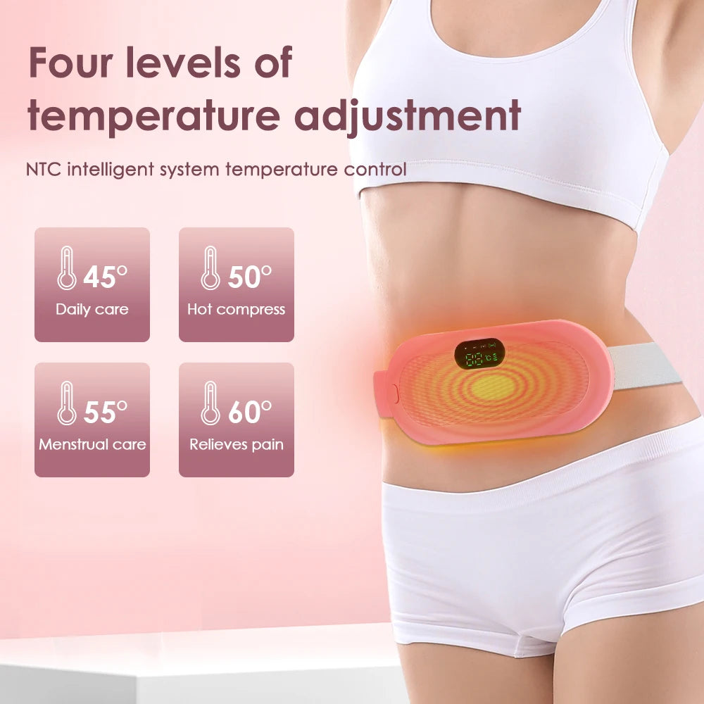 Coussin chauffant électrique masseur de crampes menstruelles ceinture femmes soins de la période dispositif de compression chaude Vibration abdominale ulter ceinture chauffante