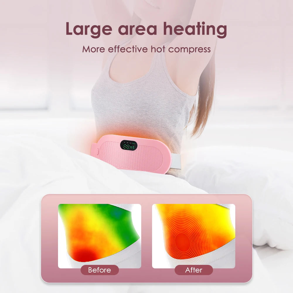 Coussin chauffant électrique masseur de crampes menstruelles ceinture femmes soins de la période dispositif de compression chaude Vibration abdominale ulter ceinture chauffante
