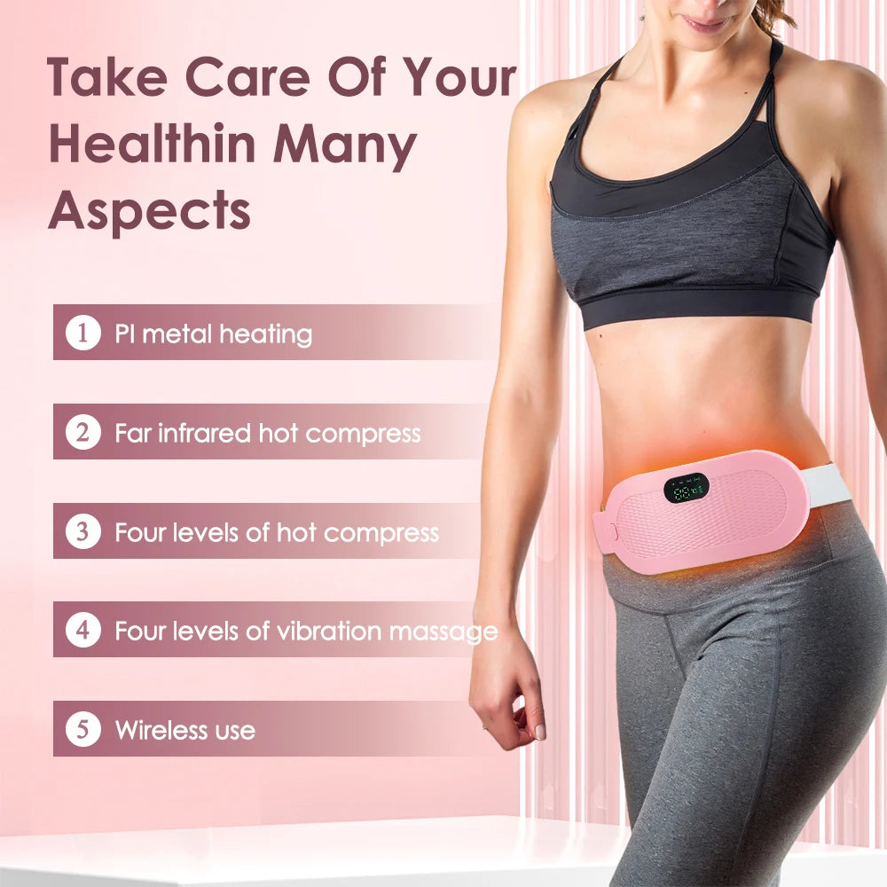 Coussin chauffant électrique masseur de crampes menstruelles ceinture femmes soins de la période dispositif de compression chaude Vibration abdominale ulter ceinture chauffante