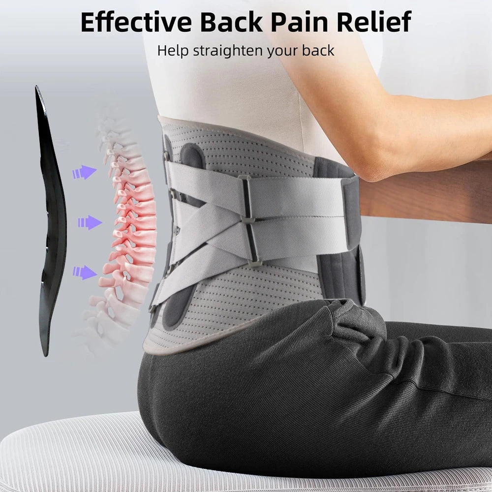 Support de taille réglable avec coussin lombaire ergonomique pour homme et femme, convient pour la colonne vertébrale 11%