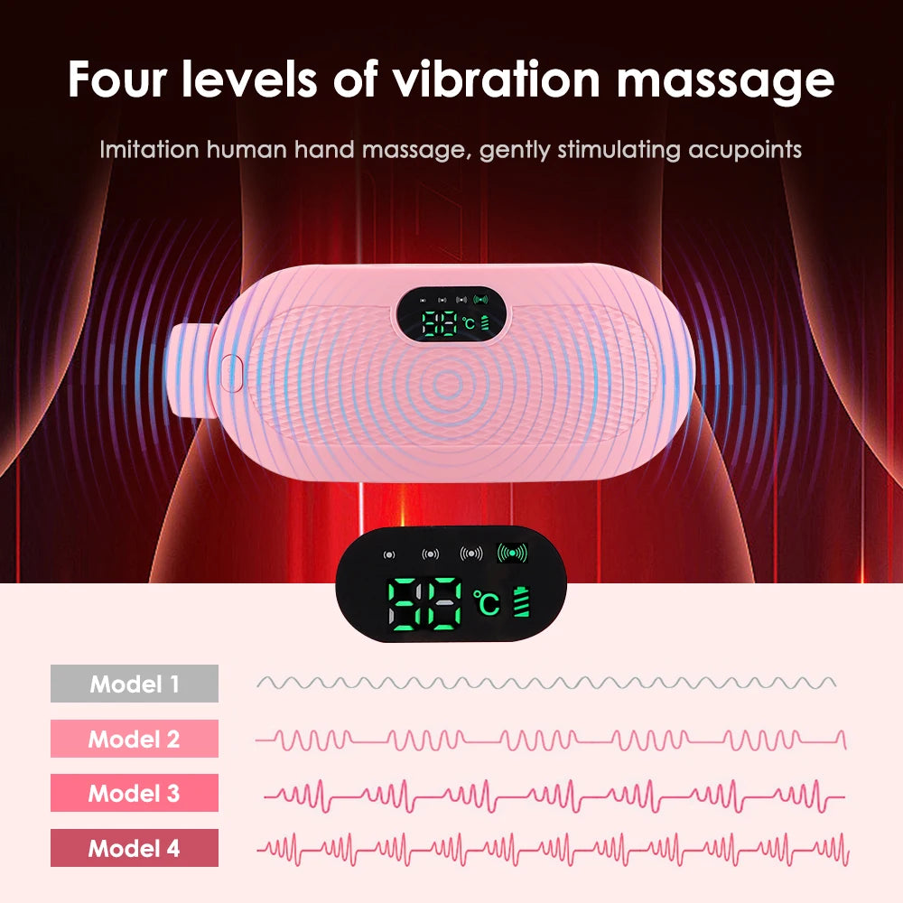 Coussin chauffant électrique masseur de crampes menstruelles ceinture femmes soins de la période dispositif de compression chaude Vibration abdominale ulter ceinture chauffante