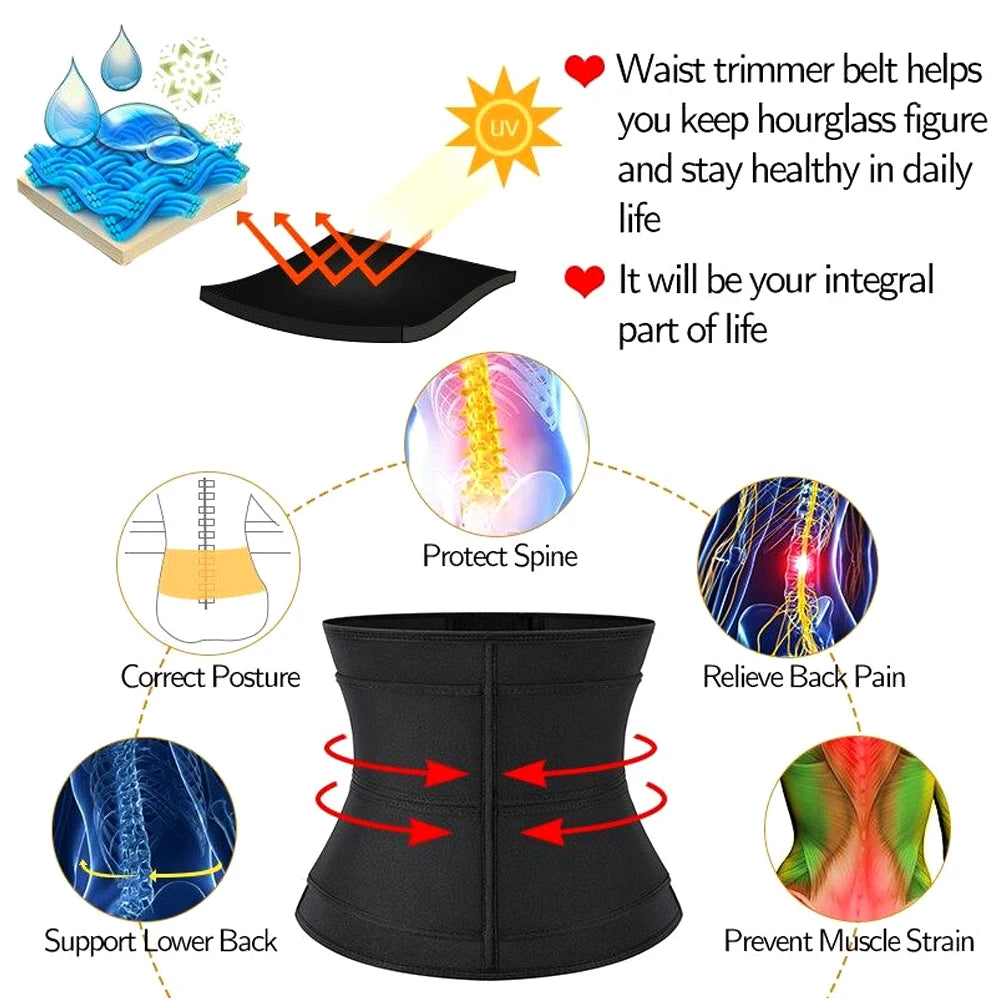 Entraîneur de taille 1 pièce pour hommes et femmes, tondeuse de sueur de Sauna, enveloppement de ventre, bande mince de graisse du ventre, enveloppes d'estomac, Spor