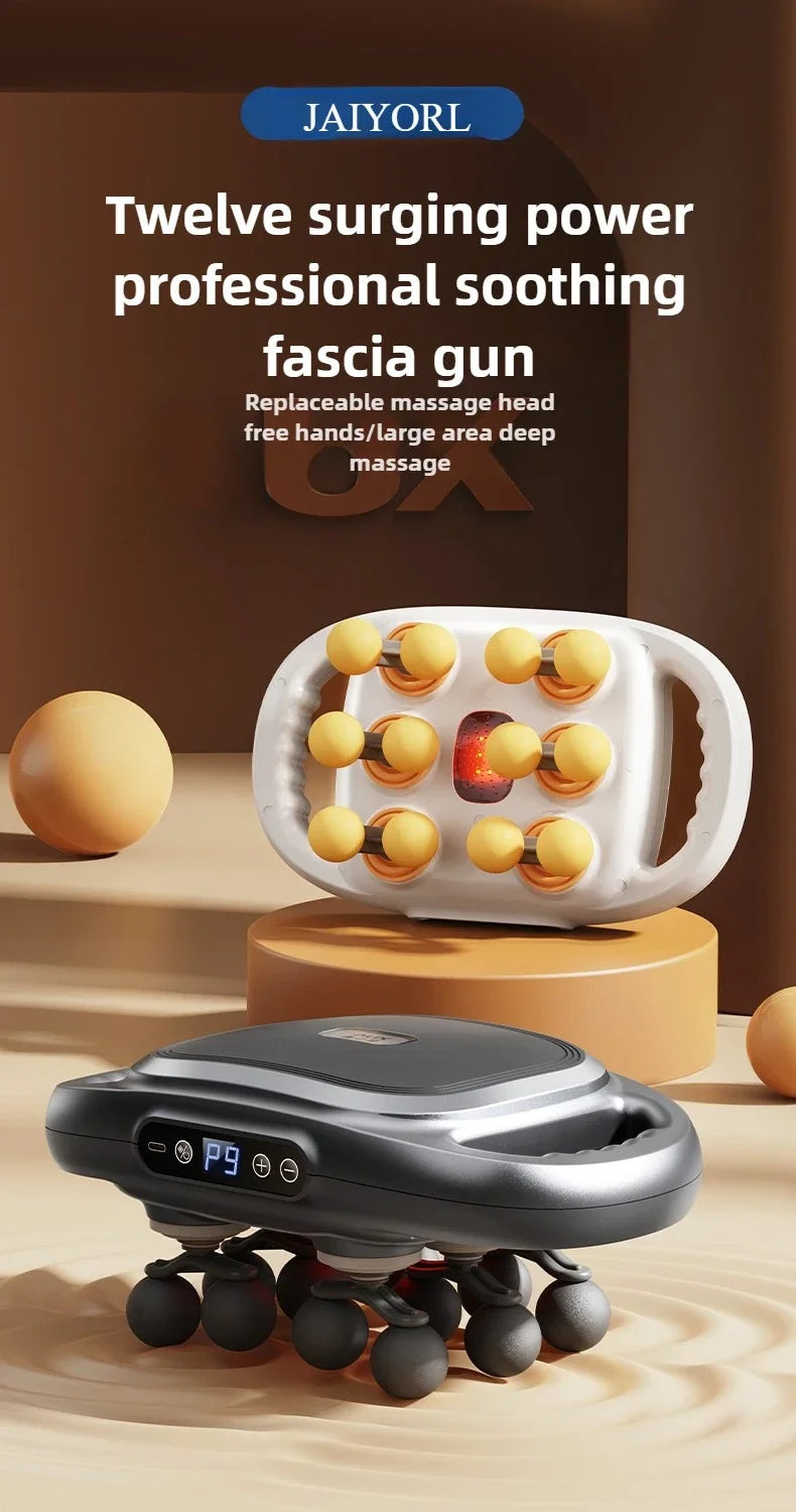 JAIYORL 24 têtes de Massage pistolet de Massage tissus profonds muscles qualité professionnelle haute qualité sans fil fréquence Vibration Masajeador