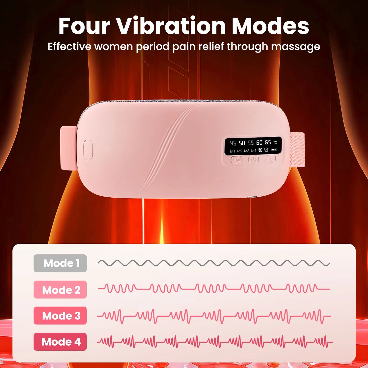 Coussin chauffant électrique masseur de crampes menstruelles ceinture femmes soins de la période dispositif de compression chaude Vibration abdominale ulter ceinture chauffante
