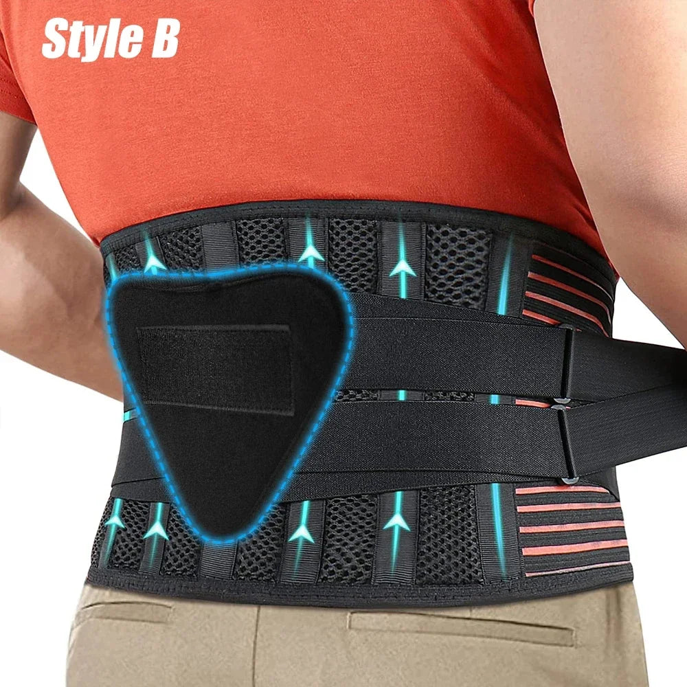 Orthèse du bas du dos avec 6 escaliers, soutien lombaire orthopédique antidérapant, coussin respirant, ceinture de soutien de la taille, 4 roues motrices, gymnastique, instituts photo