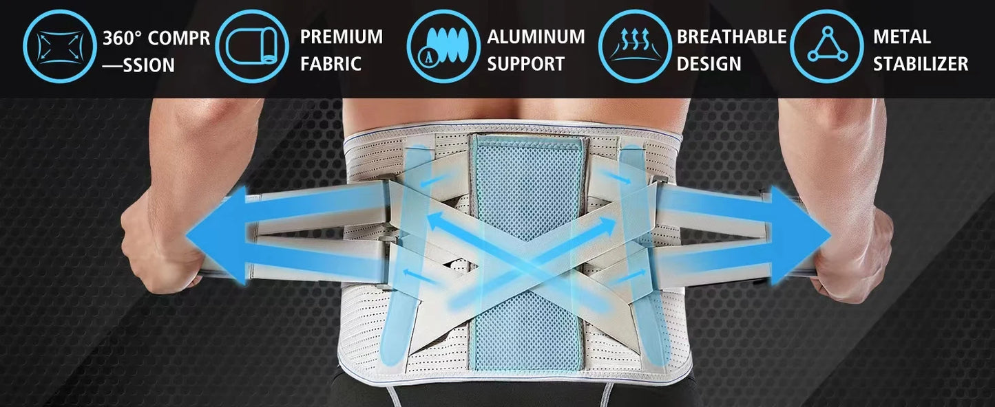 Attelle de soutien lombaire pour hommes et femmes, ceinture élastique à double compression pour le bas du dos, instituts oto, scoliose, hernie discale, artica contrastant
