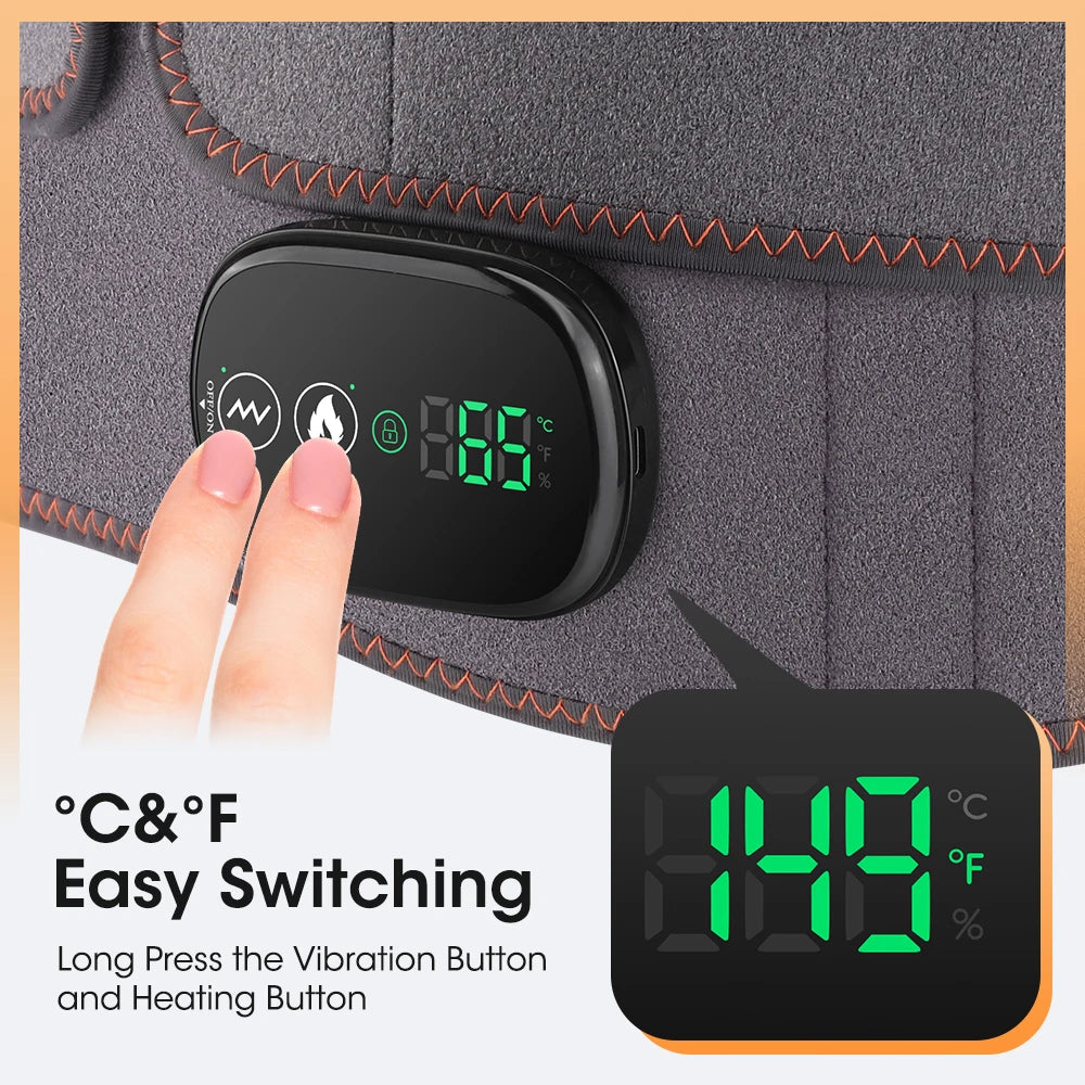Ohio eur de taille chauffant électrique, nouvelle mise à niveau, ceinture de soutien, vibration, compression chaude, ceinture de renfort, relaxation dorsale, réglage à 3 vitesses