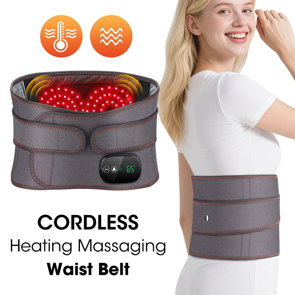 Ohio eur de taille chauffant électrique, nouvelle mise à niveau, ceinture de soutien, vibration, compression chaude, ceinture de renfort, relaxation dorsale, réglage à 3 vitesses
