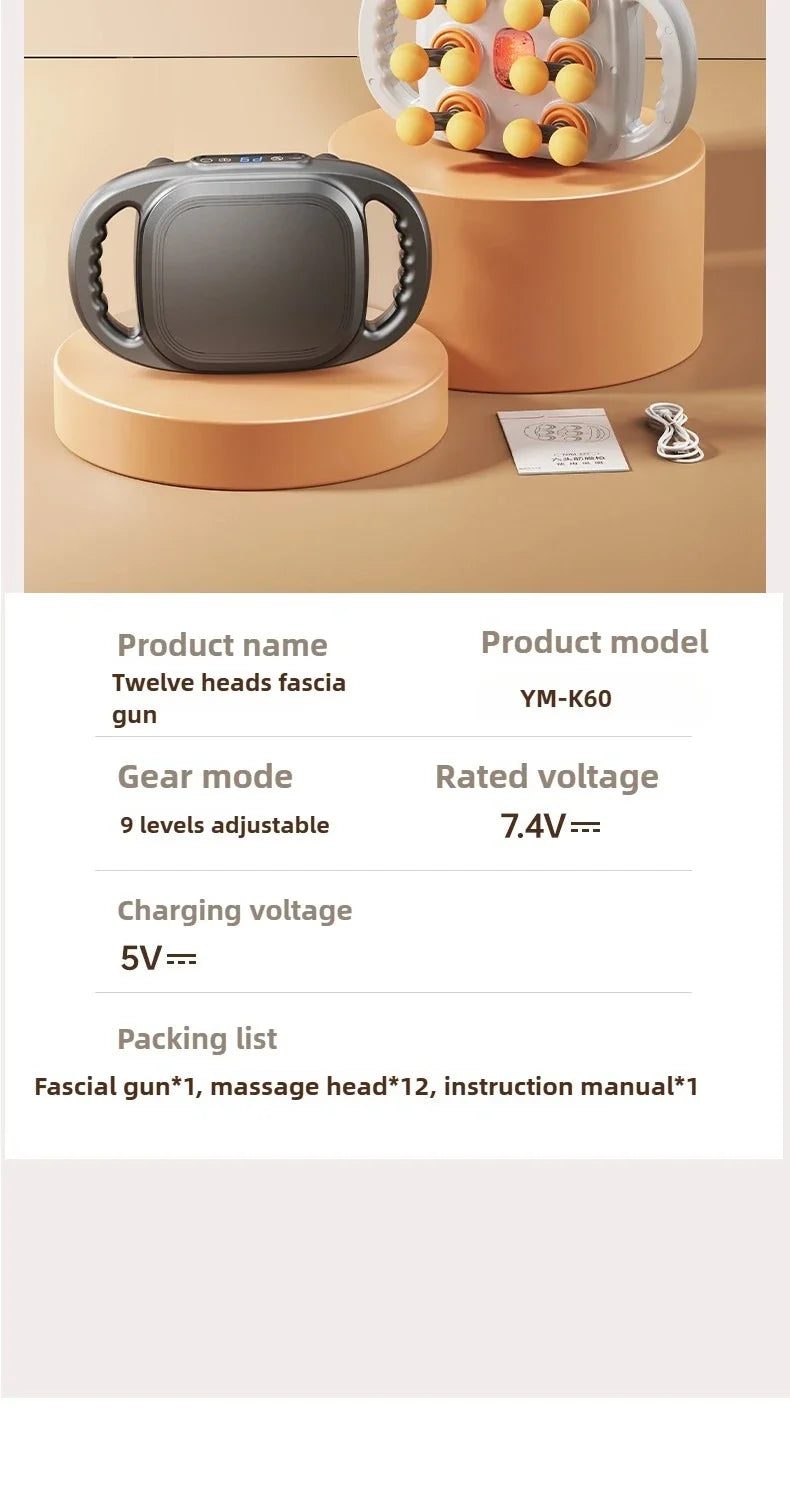 JAIYORL 24 têtes de Massage pistolet de Massage tissus profonds muscles qualité professionnelle haute qualité sans fil fréquence Vibration Masajeador