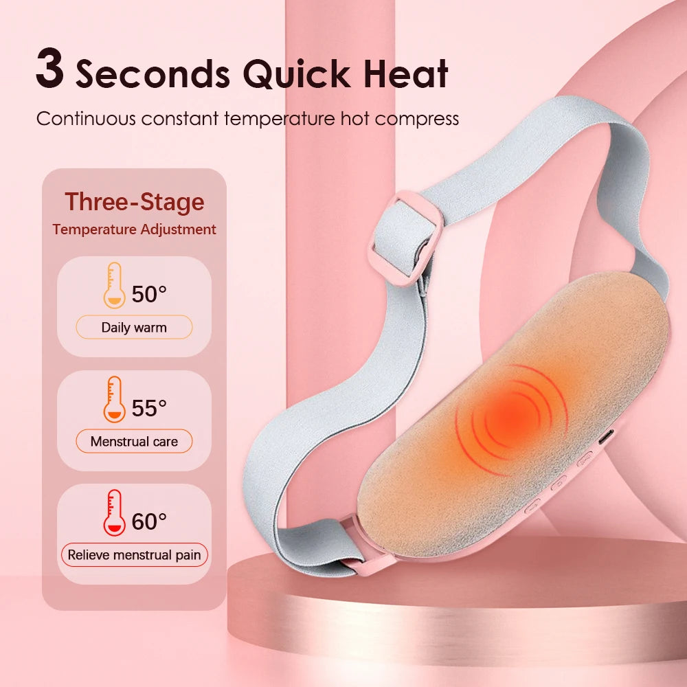 Coussin chauffant électrique masseur de crampes menstruelles ceinture femmes soins de la période dispositif de compression chaude Vibration abdominale ulter ceinture chauffante