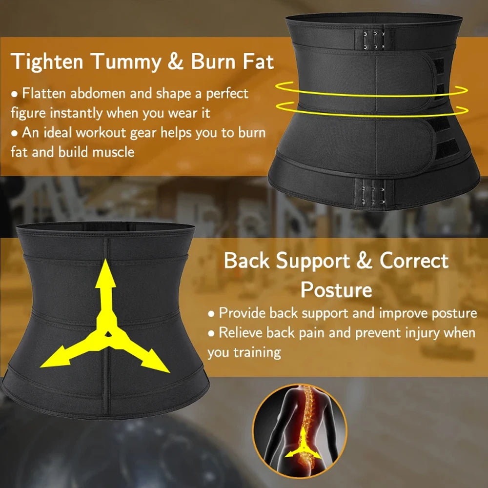 Entraîneur de taille 1 pièce pour hommes et femmes, tondeuse de sueur de Sauna, enveloppement de ventre, bande mince de graisse du ventre, enveloppes d'estomac, Spor