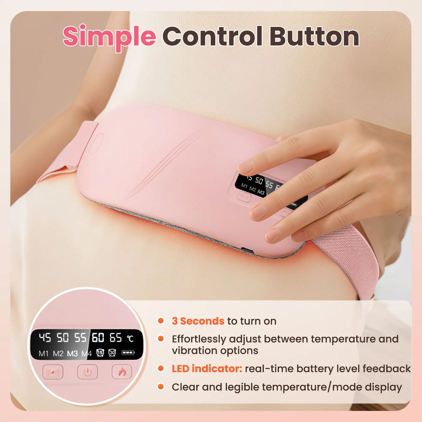 Coussin chauffant électrique masseur de crampes menstruelles ceinture femmes soins de la période dispositif de compression chaude Vibration abdominale ulter ceinture chauffante