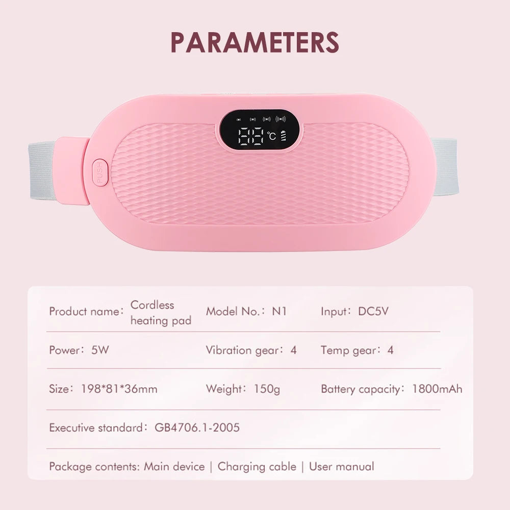 Coussin chauffant électrique masseur de crampes menstruelles ceinture femmes soins de la période dispositif de compression chaude Vibration abdominale ulter ceinture chauffante