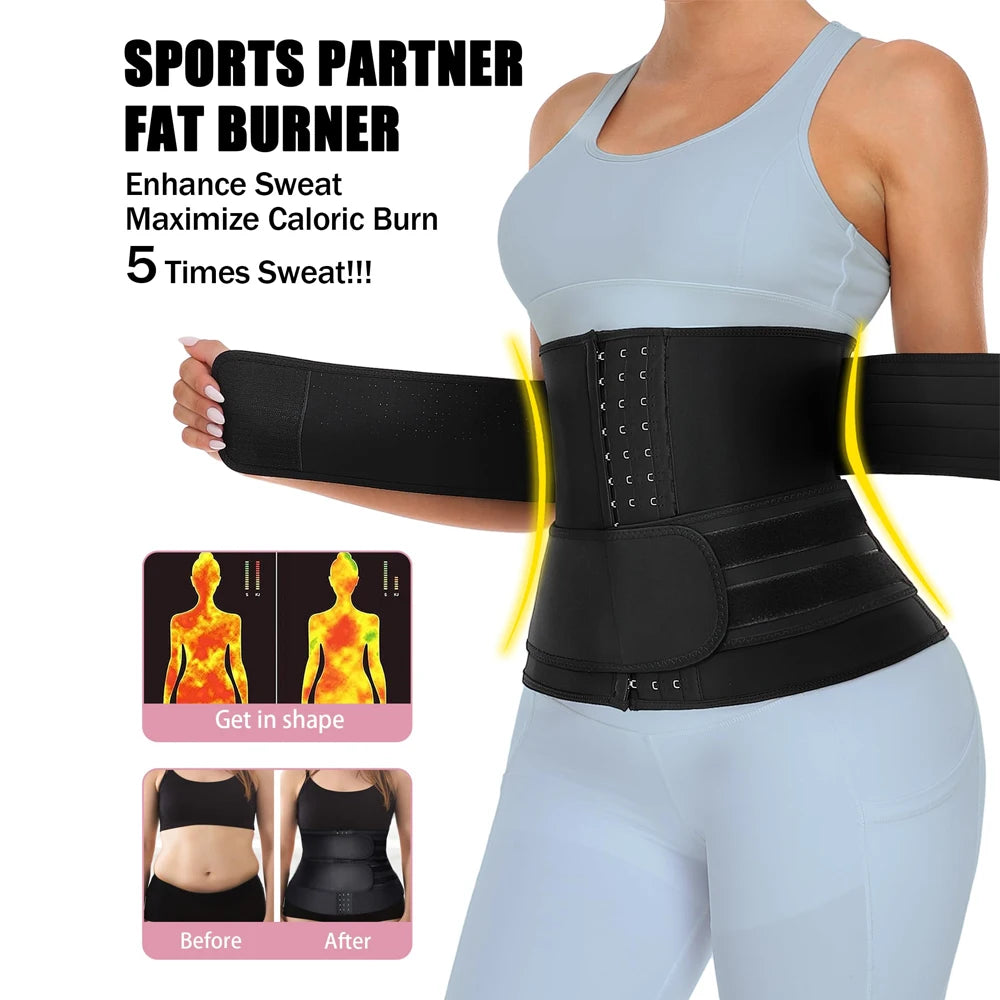 Entraîneur de taille 1 pièce pour hommes et femmes, tondeuse de sueur de Sauna, enveloppement de ventre, bande mince de graisse du ventre, enveloppes d'estomac, Spor