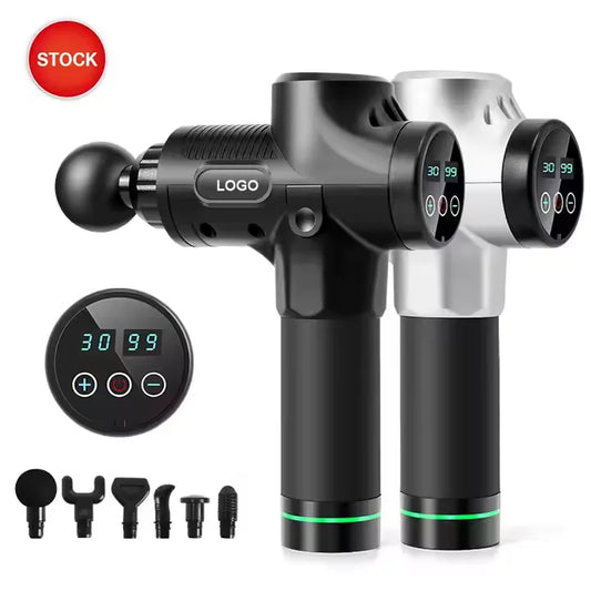 LJ Factory Adjustable Powerful Vibration Deep Tissue Percussion Relax Muscle Booster Massage Gun Custom logo and Private Label
