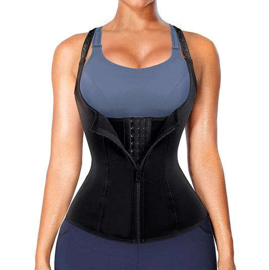 Corset de sport à fermeture éclair pour femmes, ceinture de contrôle du ventre, modelage du corps, Cincher, débardeur d'entraînement, perte de poids, Slim