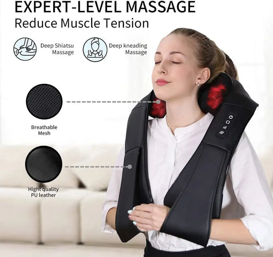 2024 New Arrivals Cervical Neck Massager Deep Tissue Back Neck Massager Shoulders Massage Pain Relief