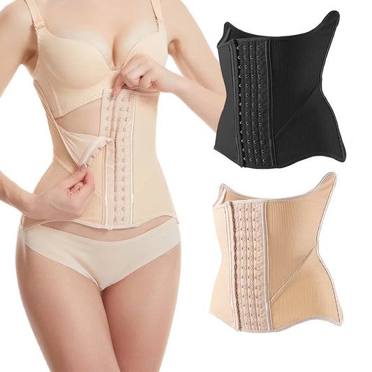 High-End Firm Abdominal Belt 10 Steel Bones Postpartum Body Shaping 4 Rows 13 Buckles Hourglass Type Breast Support Beauty Strip