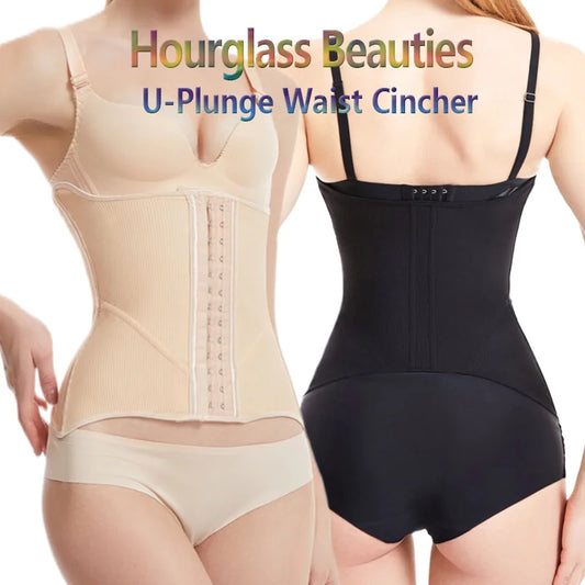 High-End Firm Abdominal Belt 10 Steel Bones Postpartum Body Shaping 4 Rows 13 Buckles Hourglass Type Breast Support Beauty Strip