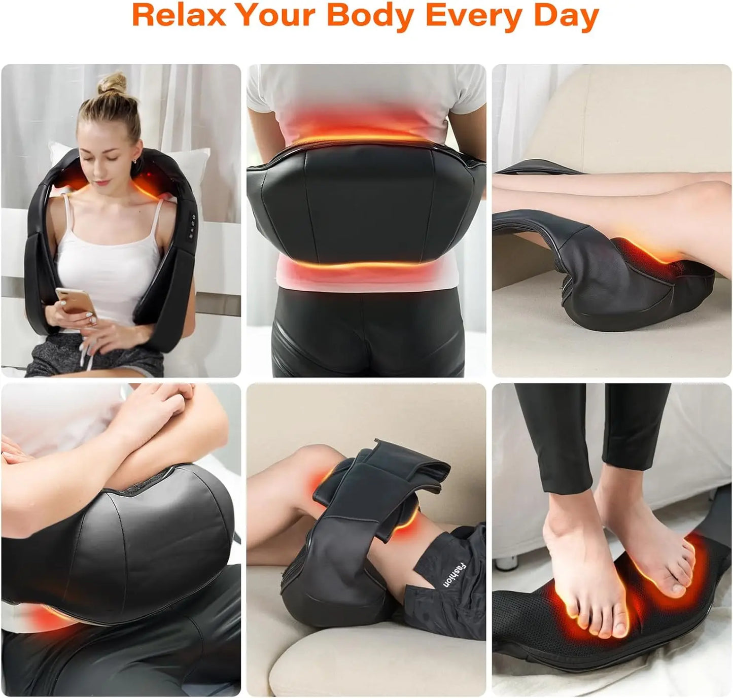 2024 New Arrivals Cervical Neck Massager Deep Tissue Back Neck Massager Shoulders Massage Pain Relief