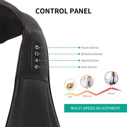 100% Original Deep Tissue Kneading Shiatsu Massage Neck & Shoulder Massager with Electric Adjustable Heat Muscle Pain Relief