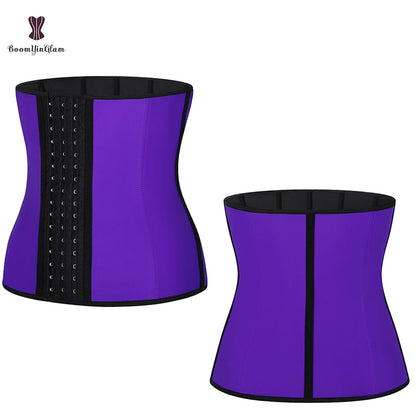 Black Champagne Rose Adjustable Waist Trainer Shapers Colombian Girdles 100% Latex Trainer Corset 9 Steel Bones for Weight Loss