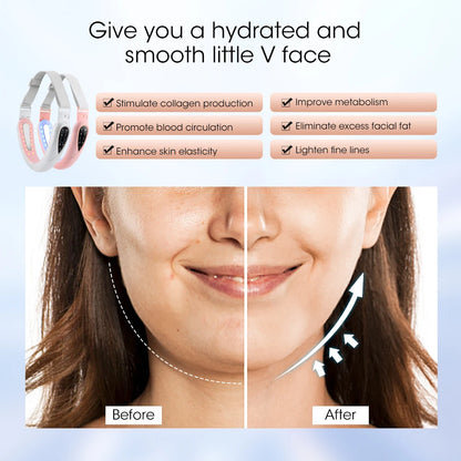 Appareil de Lifting du visage, lumière rouge, rajeunissement de la peau, masseur du visage en V, Double menton, avec télécommande, Instrument de beauté du visage
