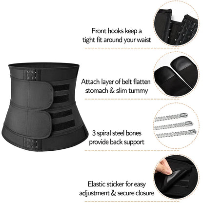 Entraîneur de taille 1 pièce pour hommes et femmes, tondeuse de sueur de Sauna, enveloppement de ventre, bande mince de graisse du ventre, enveloppes d'estomac, Spor