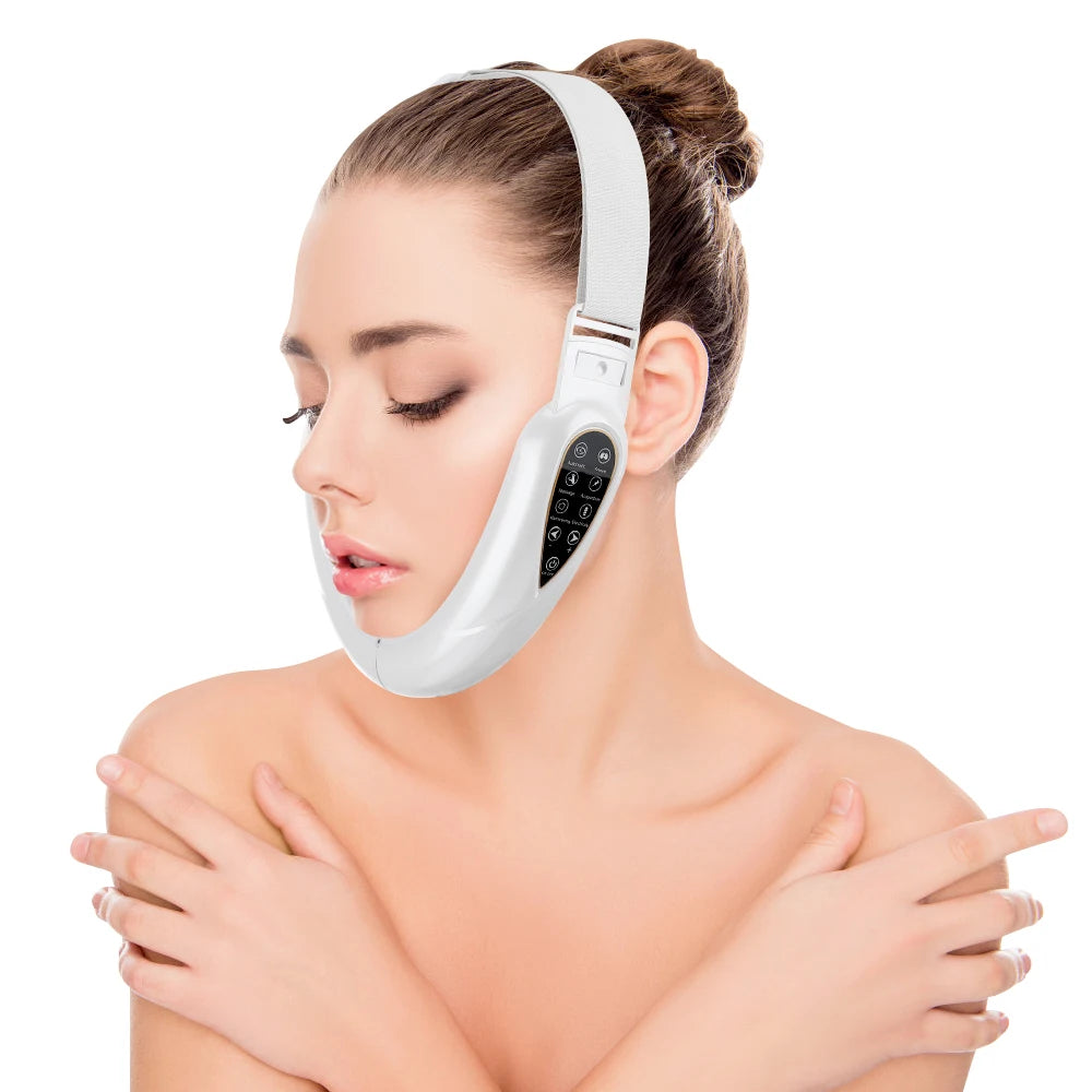 Appareil de levage du visage, thérapie photonique LED, masseur amincissant par vibrations, Double menton en V, Machine à ceinture de levage des joues en forme de visage
