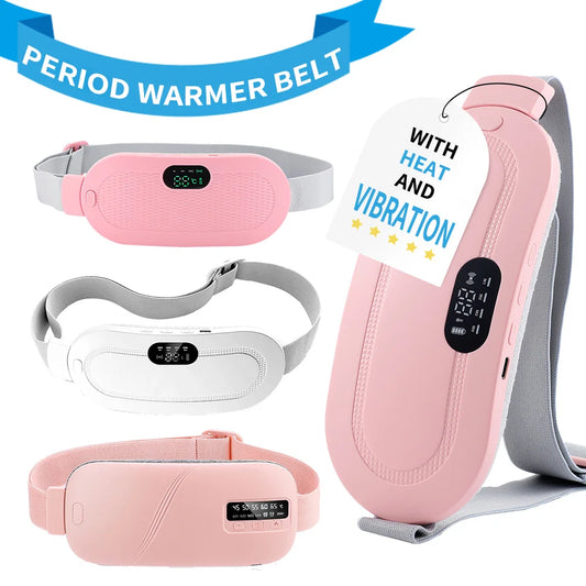 Coussin chauffant électrique masseur de crampes menstruelles ceinture femmes soins de la période dispositif de compression chaude Vibration abdominale ulter ceinture chauffante