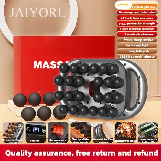JAIYORL 24 têtes de Massage pistolet de Massage tissus profonds muscles qualité professionnelle haute qualité sans fil fréquence Vibration Masajeador
